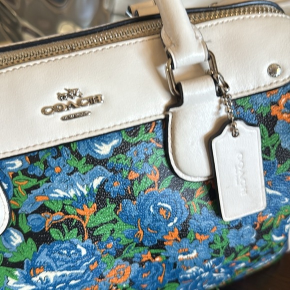 COACH Hand-painted Floral Crossbody Satchel - Picture 2 of 5